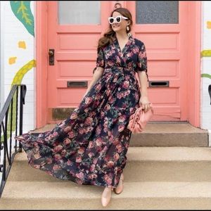 NWT Gal Meets Glam Navy Maxidress